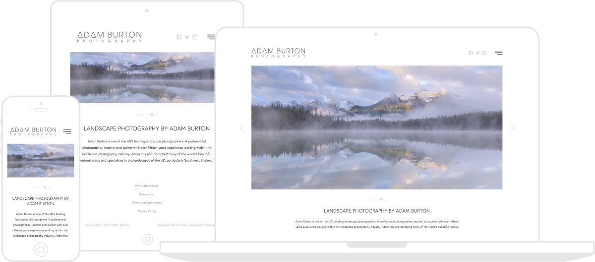 Adam Burton Photography Website by Chris Davies Web Design