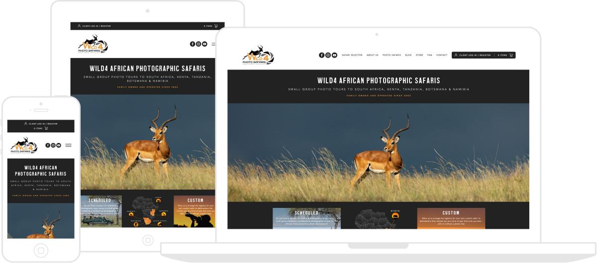 Wild4 Photographic Safaris Website by Chris Davies Web Design
