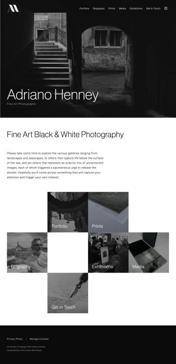 Website design project for Adriano Henney Photography Website design project for Adriano Henney Photography