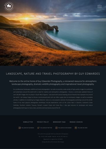 Website design project for Guy Edwardes Photography Website design project for Guy Edwardes Photography