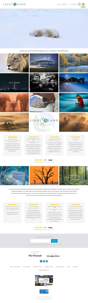 Website design project for Light & Land Website design project for Light & Land
