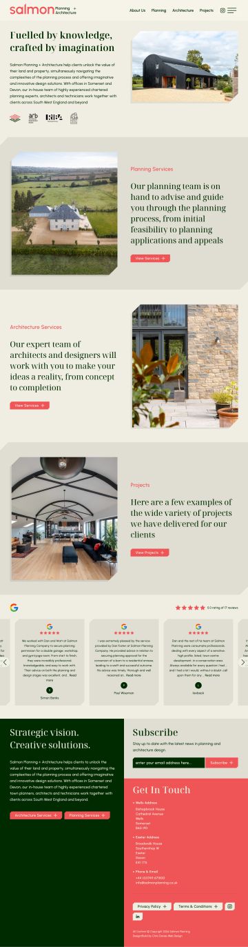 Website design project for Salmon Planning + Architecture