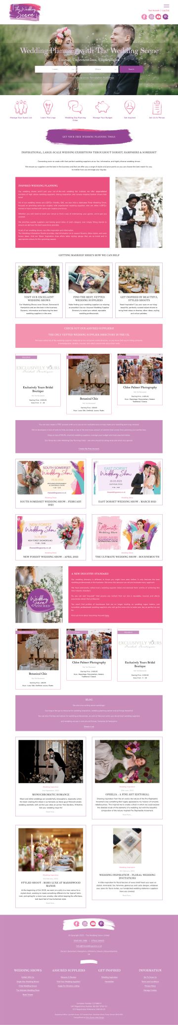 Website design project for The Wedding Scene Website design project for The Wedding Scene