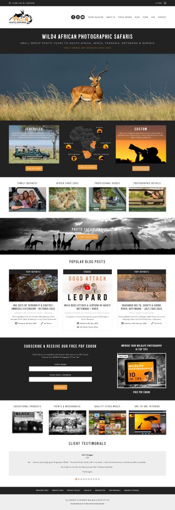 Website design project for Wild 4 Photographic Safaris Website design project for Wild 4 Photographic Safaris