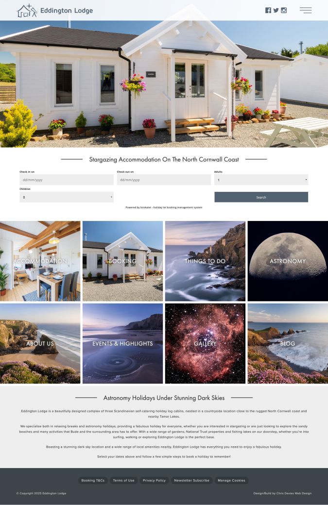 Website design project for Eddington Lodge Website design project for Eddington Lodge