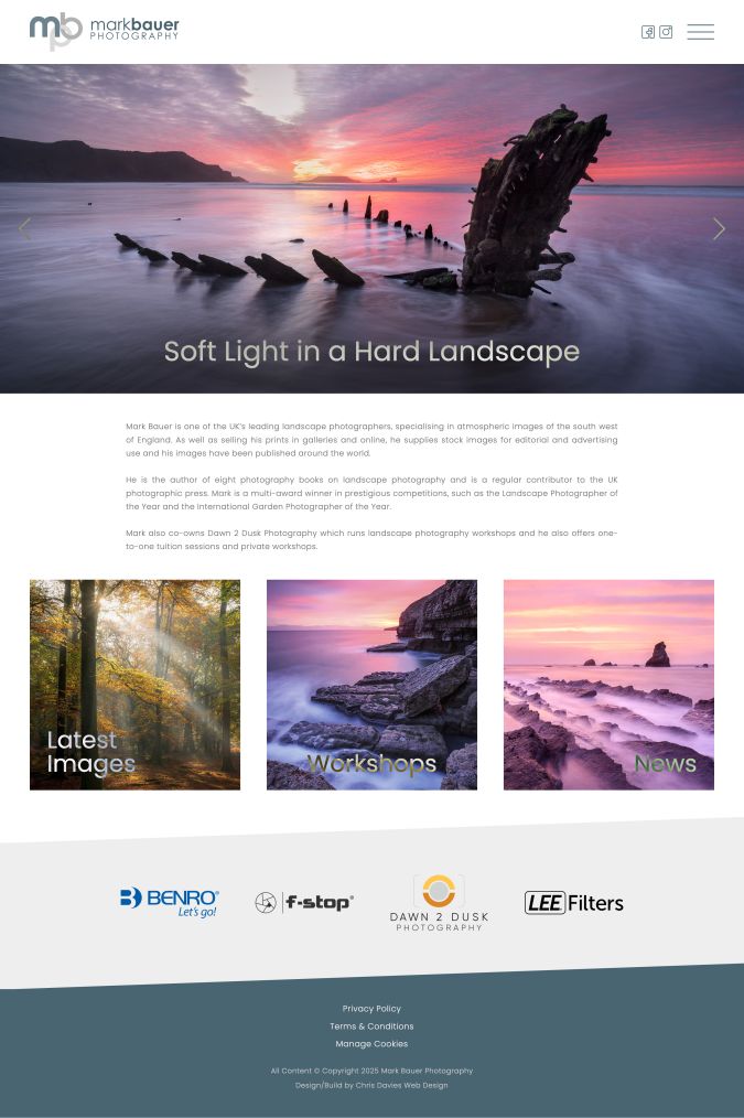 Website design project for Mark Bauer Photography Website design project for Mark Bauer Photography