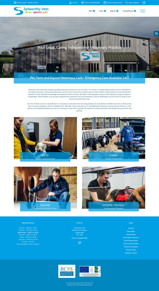 Website design project for Selworthy Vets Website design project for Selworthy Vets
