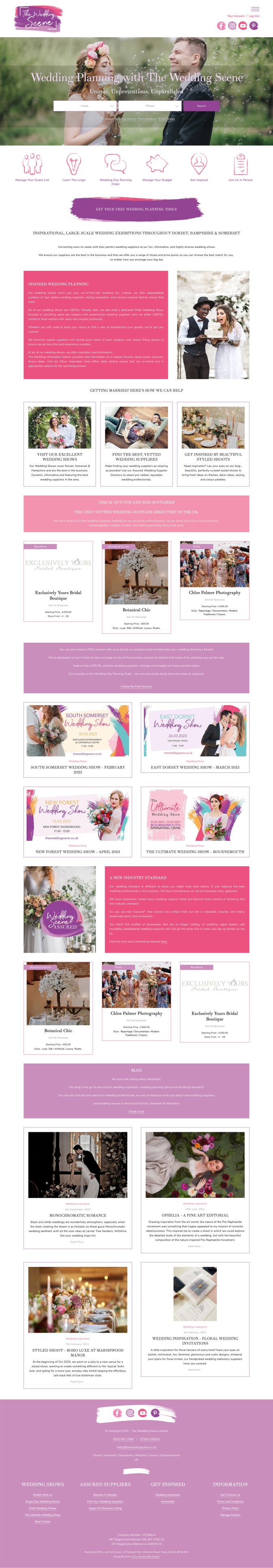 Website design project for The Wedding Scene Website design project for The Wedding Scene